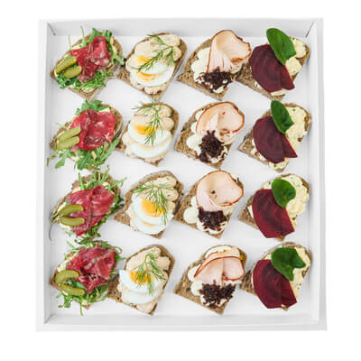 gourmet chlebíčkový box 16 ks